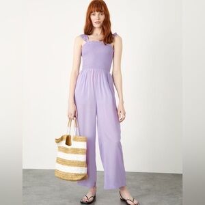 NWT Riley & Rae ruffle strap jumpsuit purple in Sz M